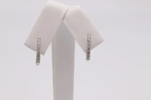 0.34ct -14k White Gold Hoop Earrings