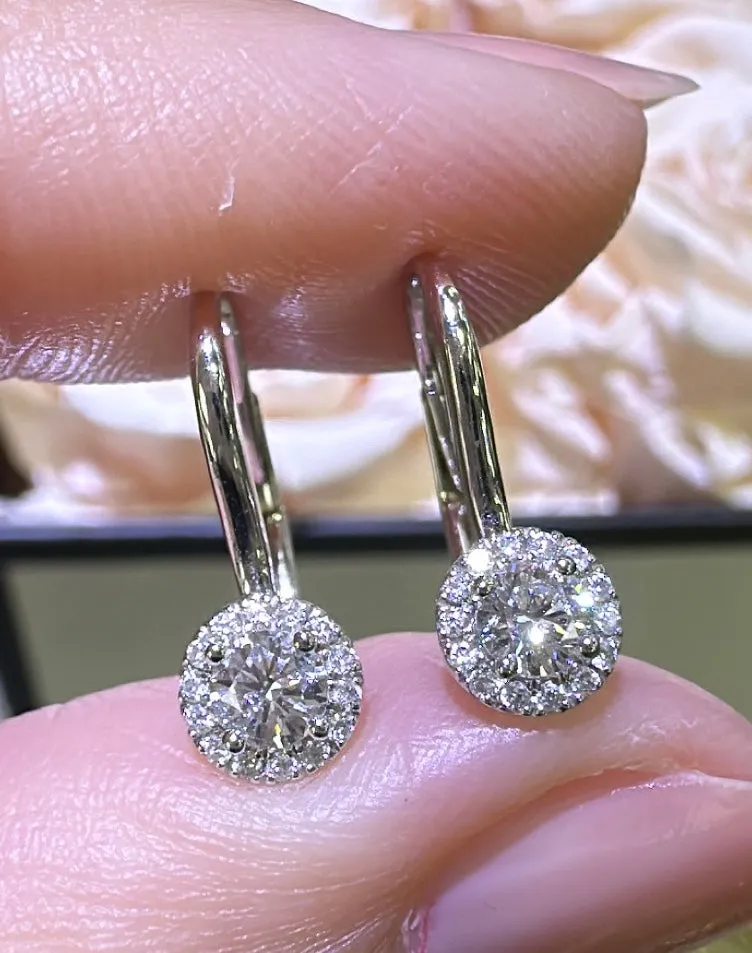 0.38carat Diamond Huggie Drop Earrings