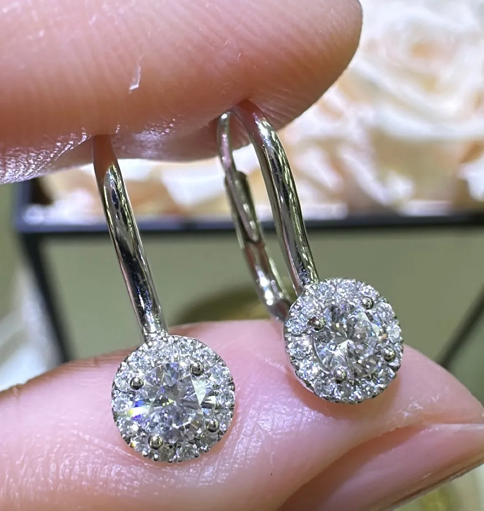 0.38carat Diamond Huggie Drop Earrings