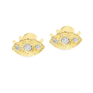 .05ct 18k Gold Diamond Eye Flat Back Studs