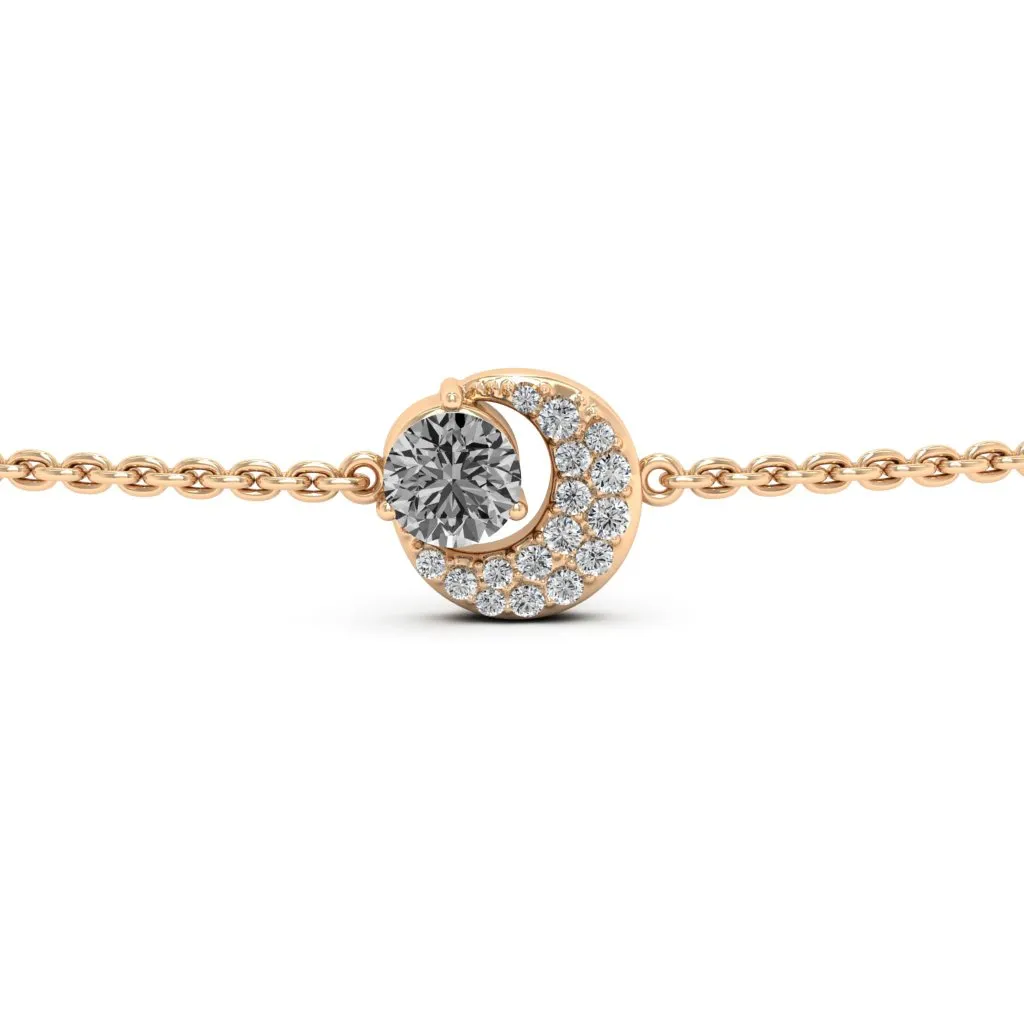 0.66 d.e.w cts Luna Moissanite Bracelet