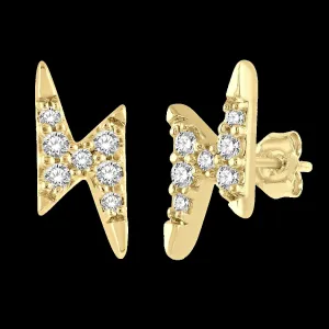 10k .10ct-Diamond Petite Lightening Earrings