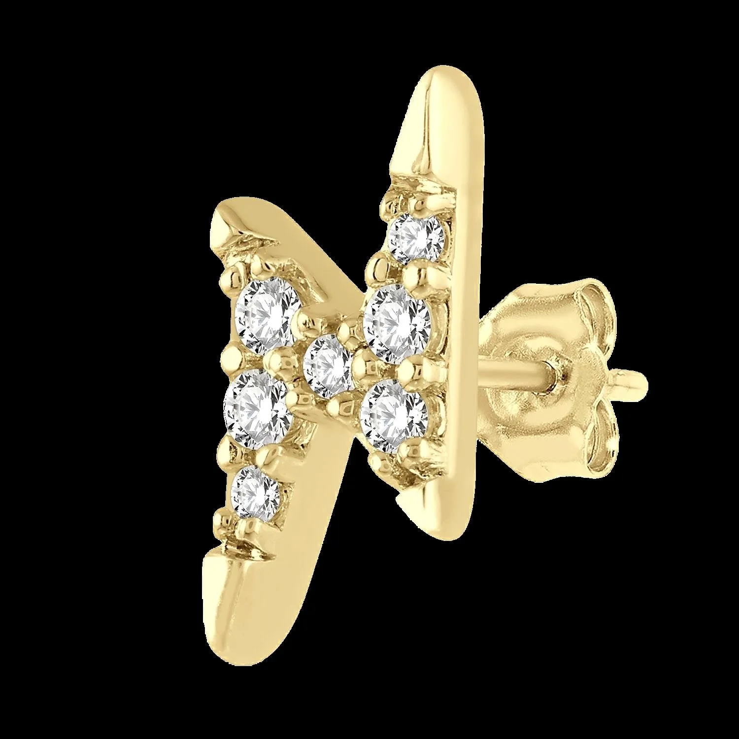 10k .10ct-Diamond Petite Lightening Earrings