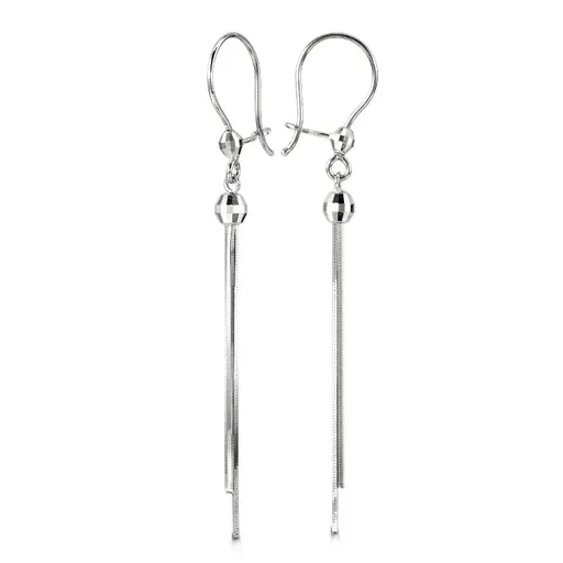 10K White Gold Dangle Earrings