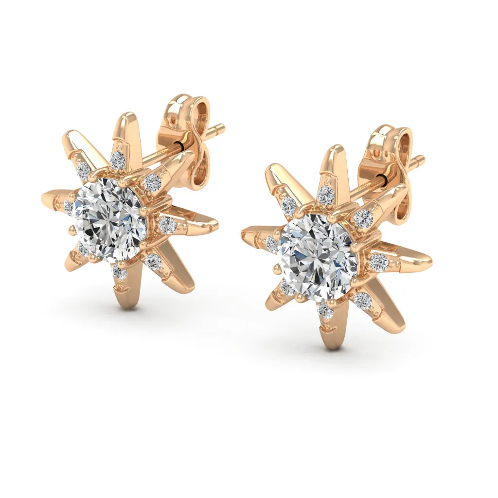 1.12 d.e.w cts Astrid Moissanite Stud Earrings