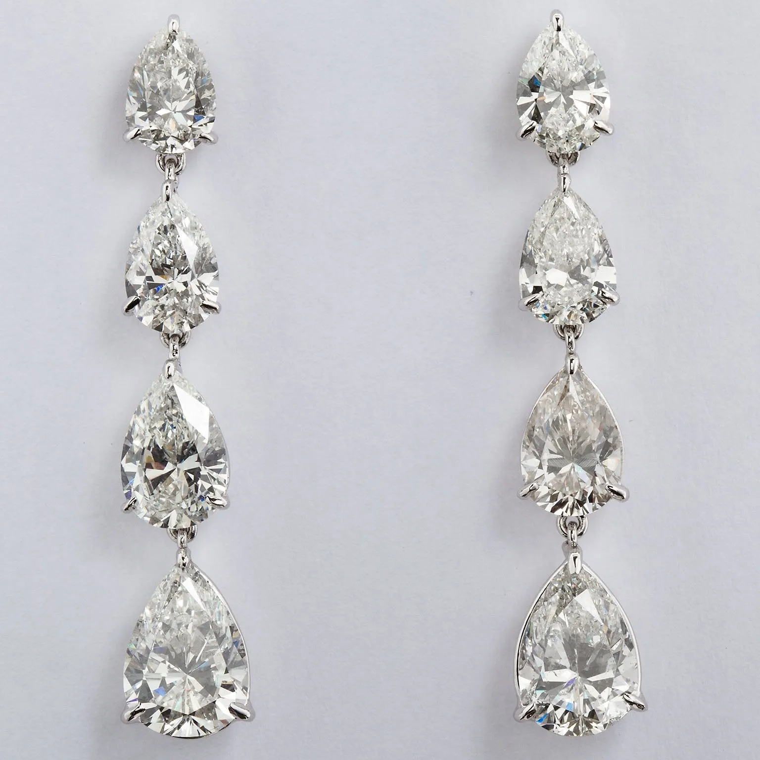 11.83 Carats Pear Shape Diamond Dangle Earrings
