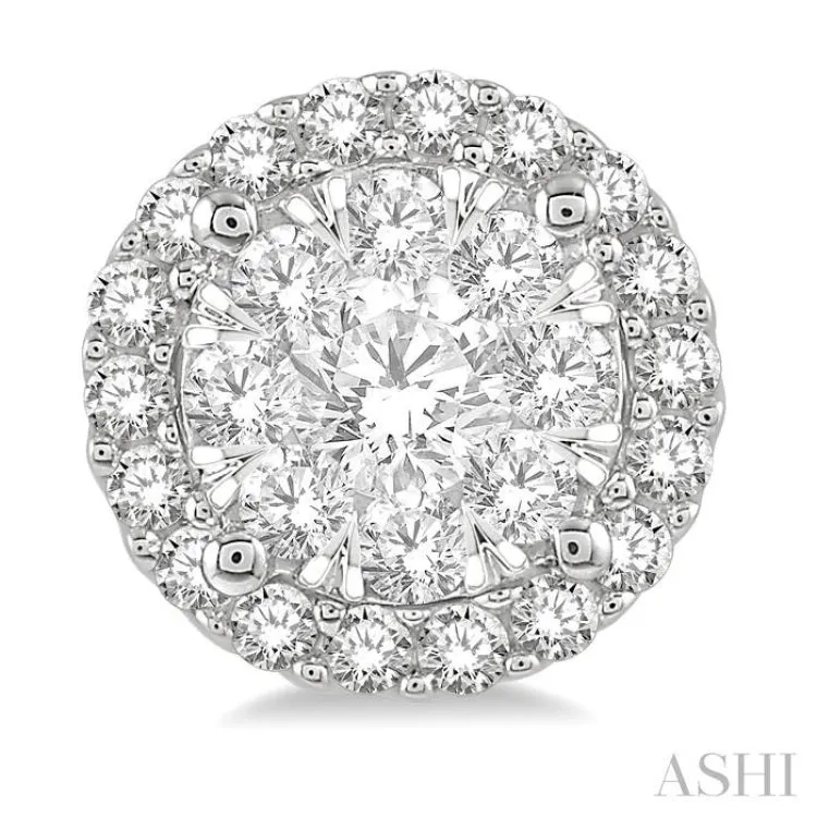 1/2 ctw Lovebright Round Cut Diamond Stud Earrings in 14K White Gold