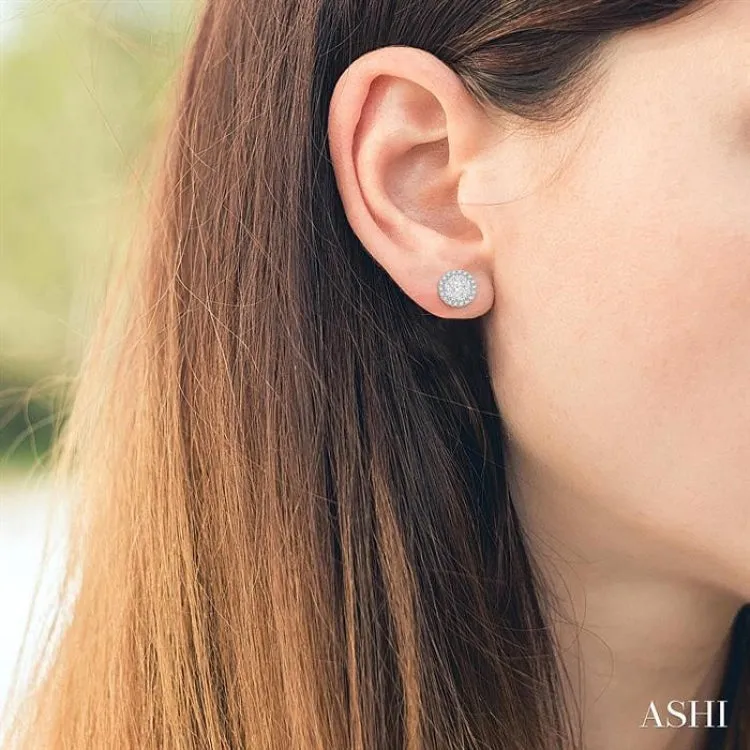 1/2 ctw Lovebright Round Cut Diamond Stud Earrings in 14K White Gold