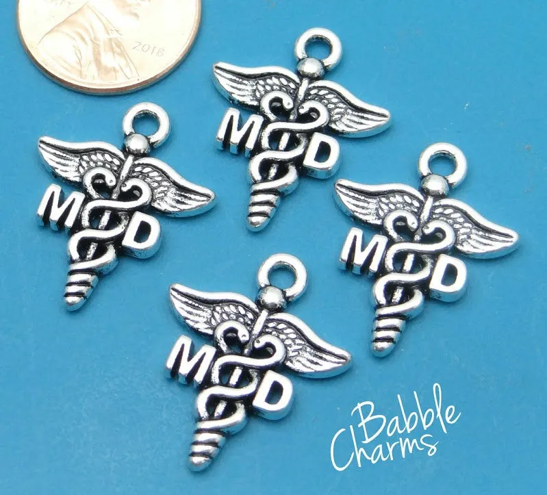 12 pc MD charm, Doctor charm, MD, Charms, wholesale charm, alloy charm