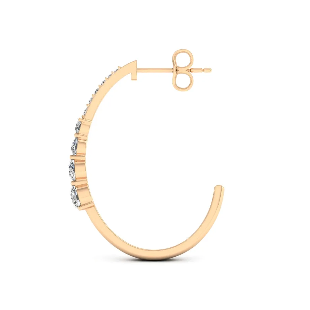 1.28 d.e.w cts Titania Moissanite Hoop Earrings