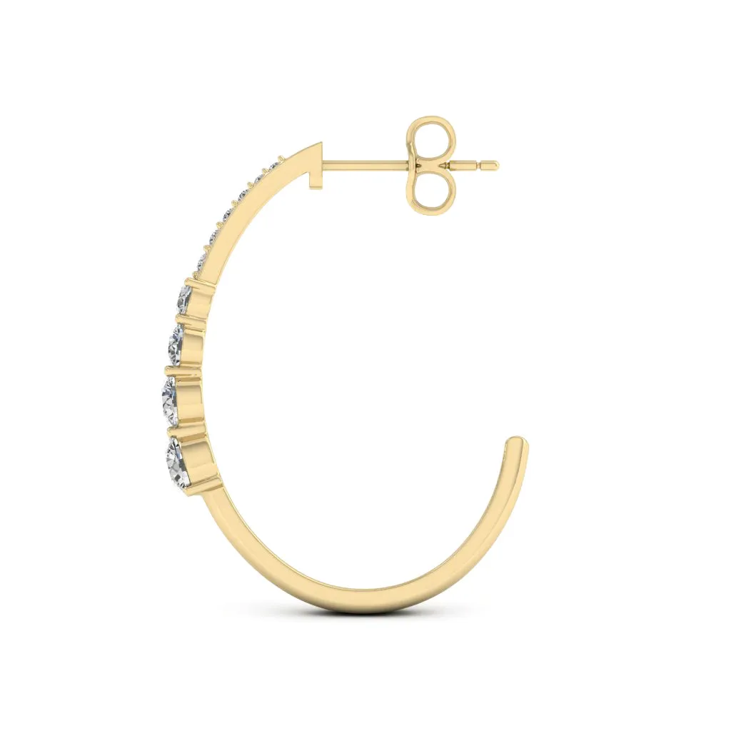 1.28 d.e.w cts Titania Moissanite Hoop Earrings