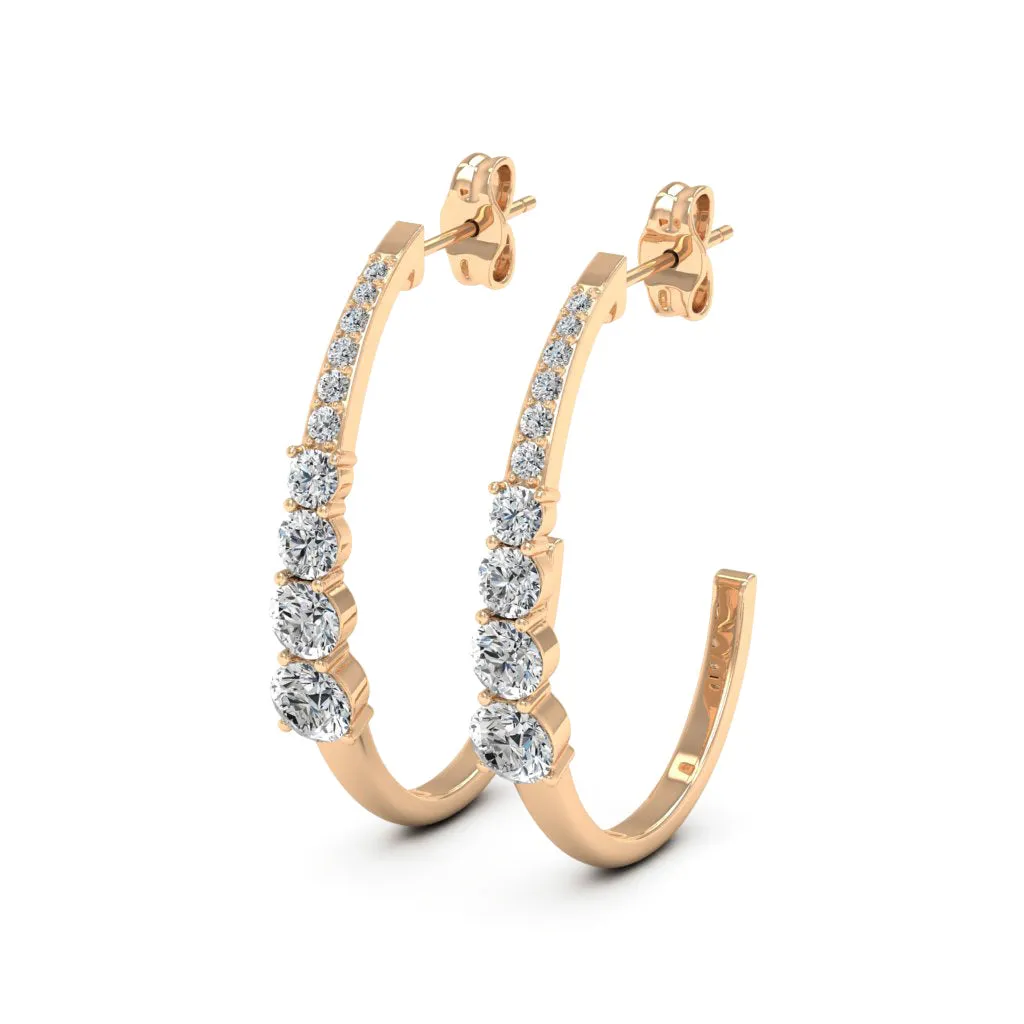 1.28 d.e.w cts Titania Moissanite Hoop Earrings