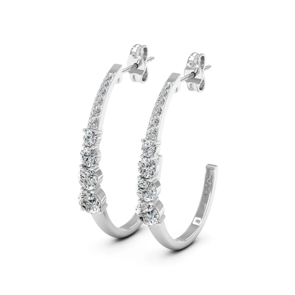1.28 d.e.w cts Titania Moissanite Hoop Earrings