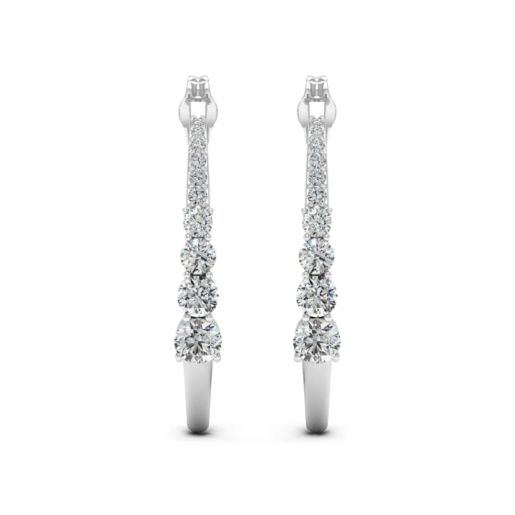 1.28 d.e.w cts Titania Moissanite Hoop Earrings