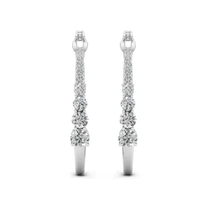 1.28 d.e.w cts Titania Moissanite Hoop Earrings