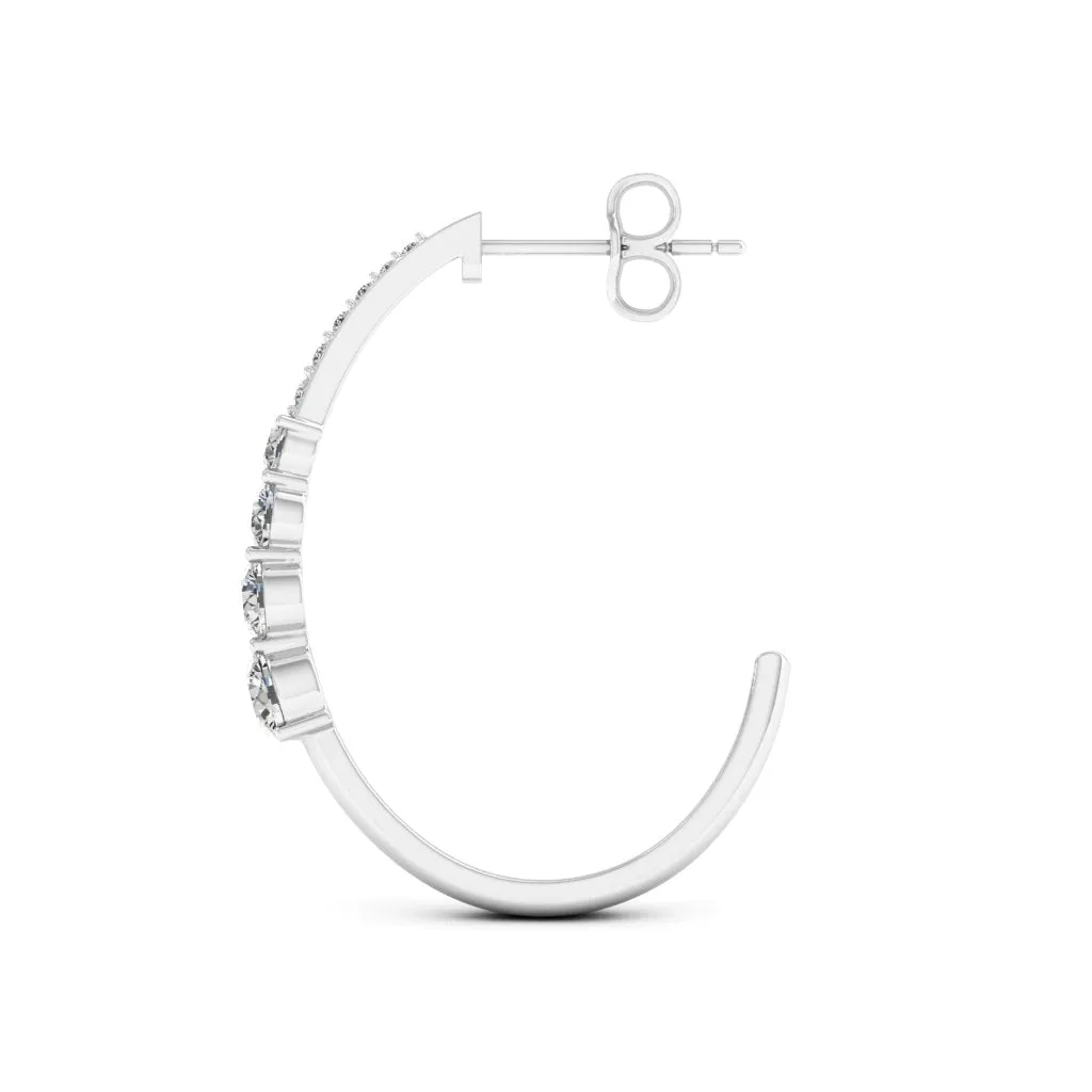 1.28 d.e.w cts Titania Moissanite Hoop Earrings