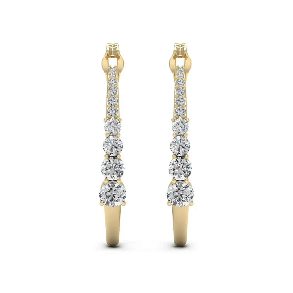 1.28 d.e.w cts Titania Moissanite Hoop Earrings