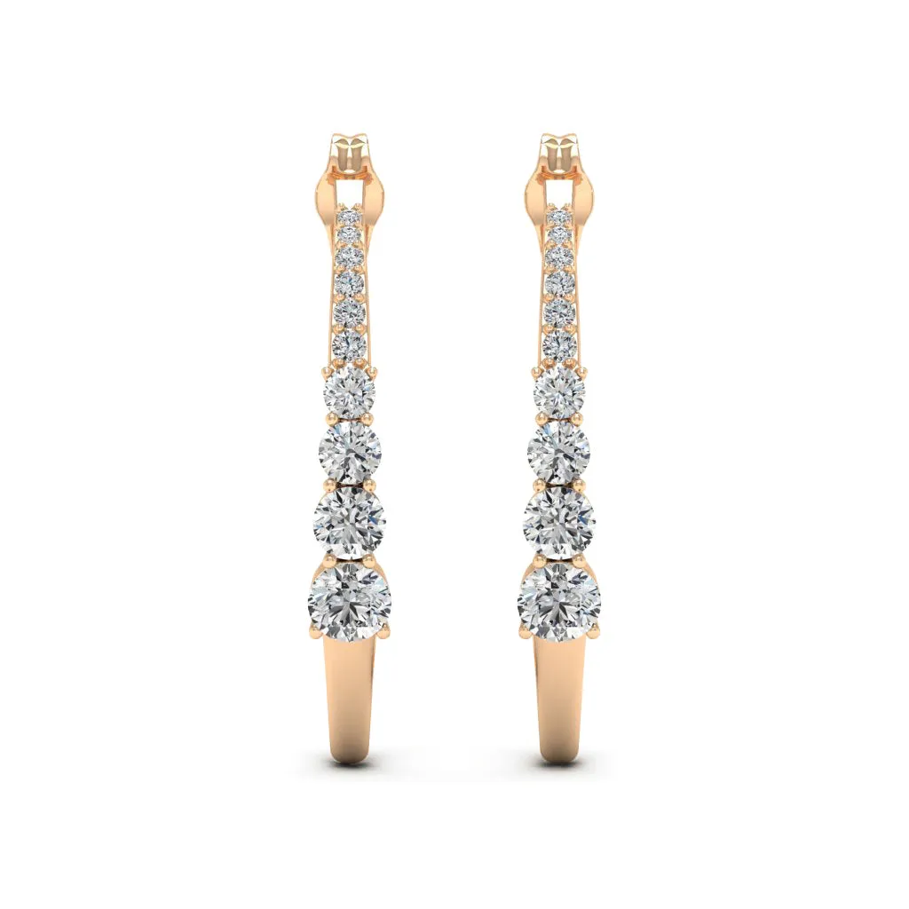 1.28 d.e.w cts Titania Moissanite Hoop Earrings