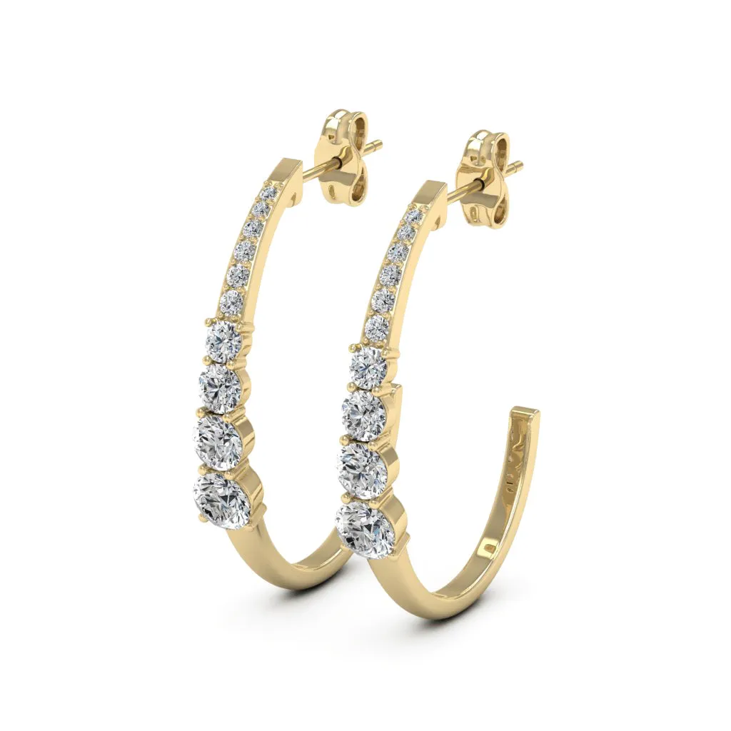 1.28 d.e.w cts Titania Moissanite Hoop Earrings