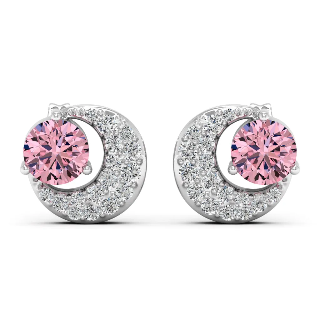 1.31 d.e.w cts Luna Moissanite Stud Earrings