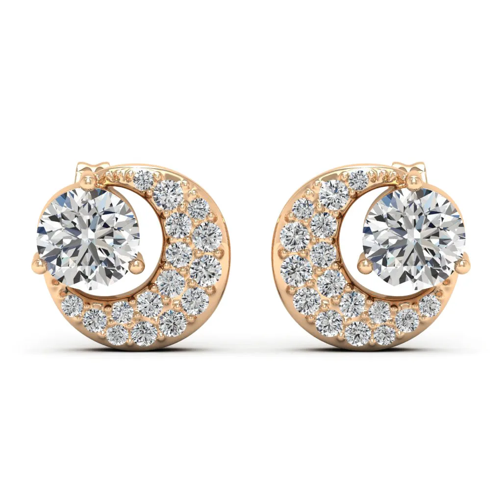 1.31 d.e.w cts Luna Moissanite Stud Earrings