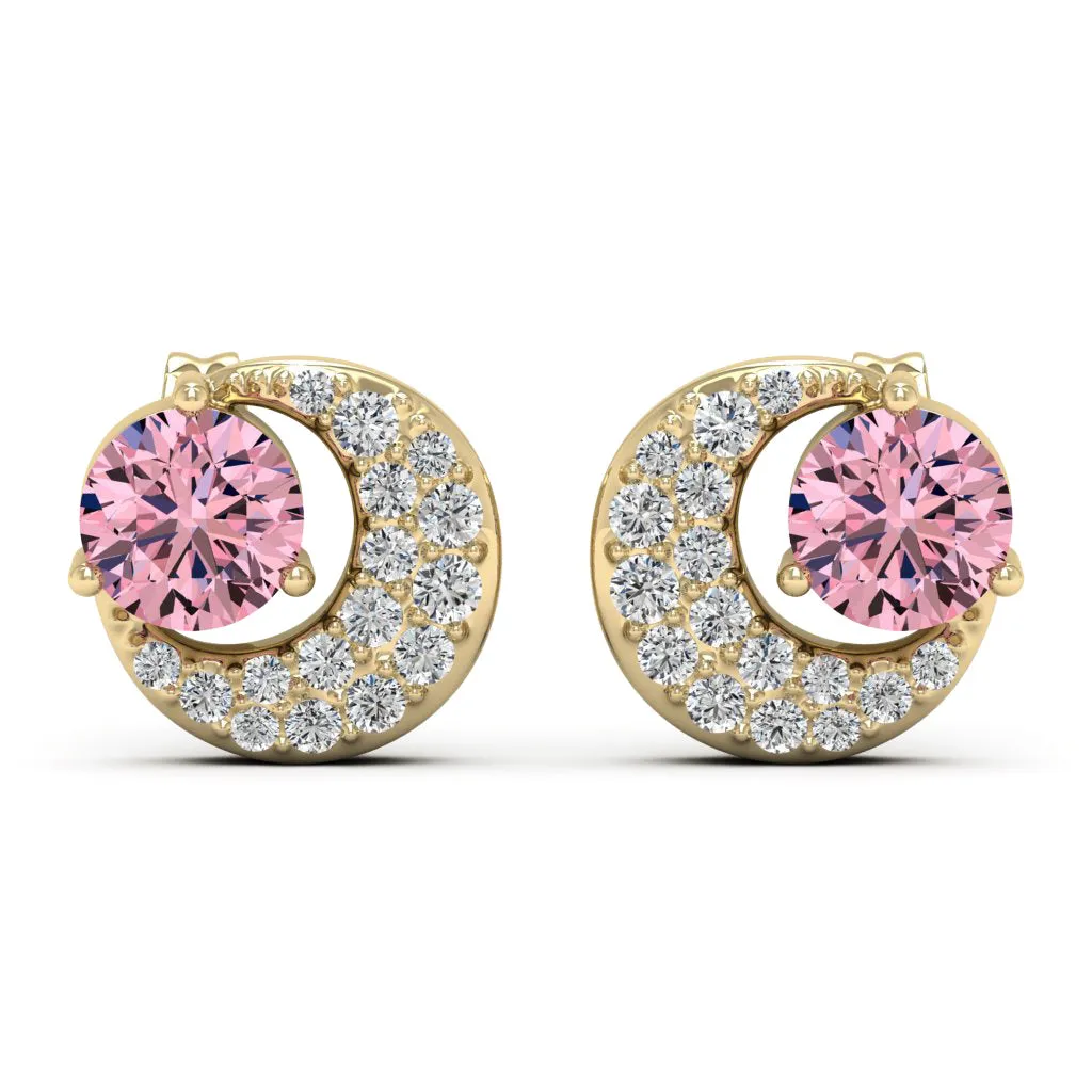1.31 d.e.w cts Luna Moissanite Stud Earrings