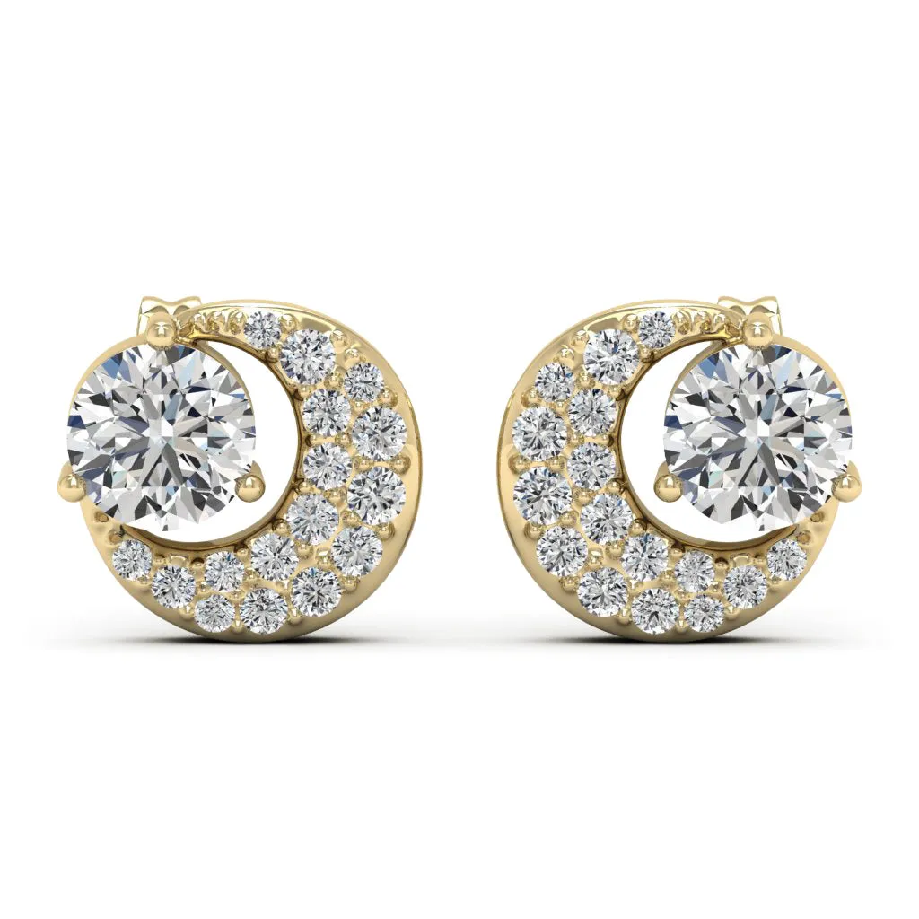 1.31 d.e.w cts Luna Moissanite Stud Earrings