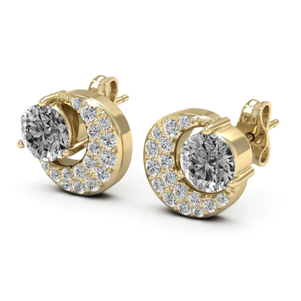 1.31 d.e.w cts Luna Moissanite Stud Earrings