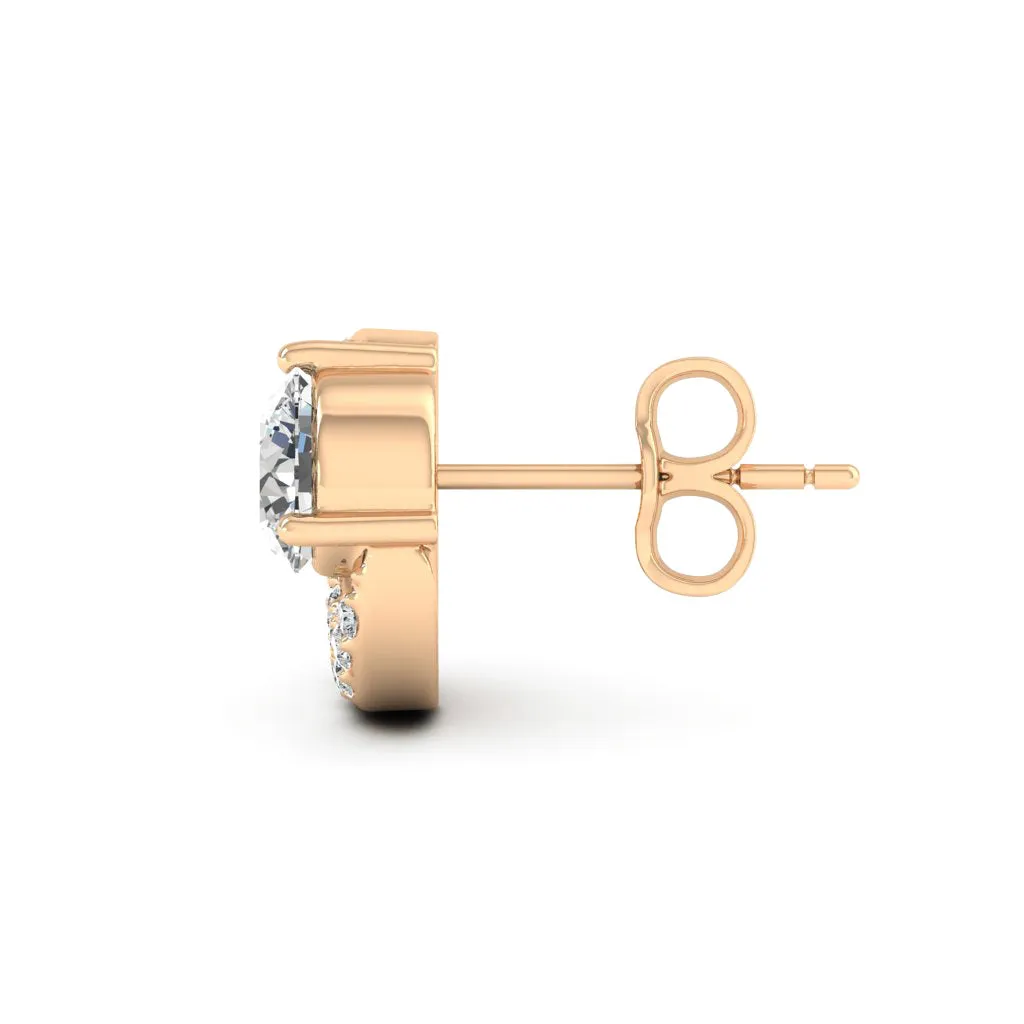 1.31 d.e.w cts Luna Moissanite Stud Earrings
