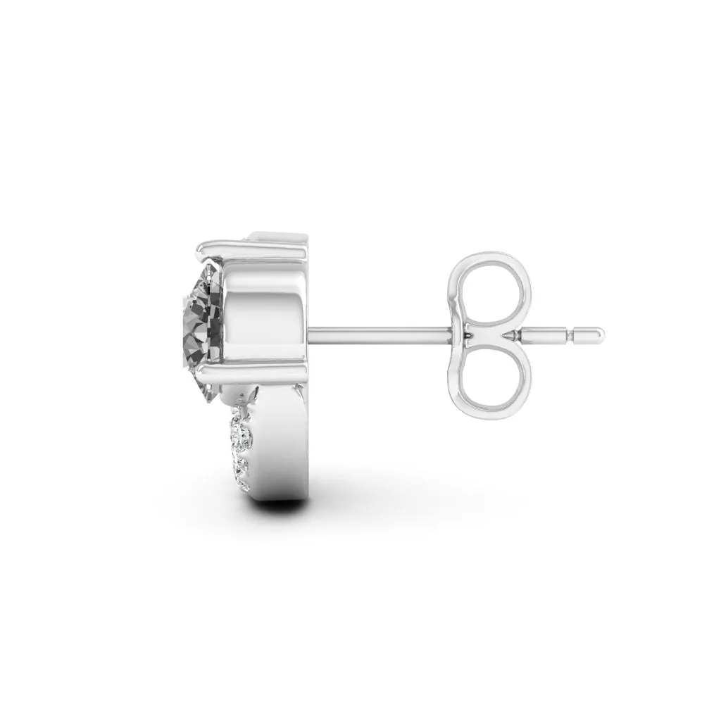 1.31 d.e.w cts Luna Moissanite Stud Earrings