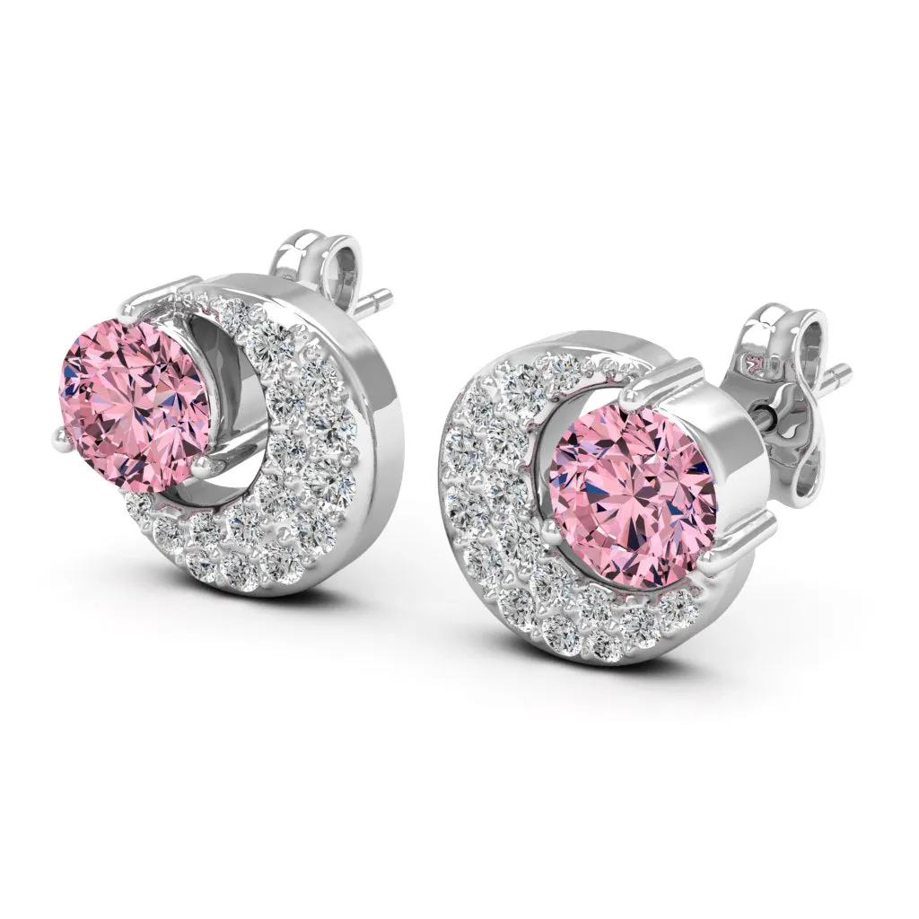 1.31 d.e.w cts Luna Moissanite Stud Earrings