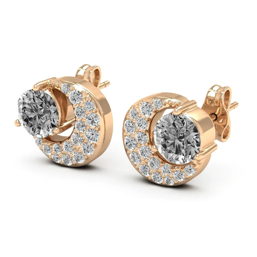 1.31 d.e.w cts Luna Moissanite Stud Earrings