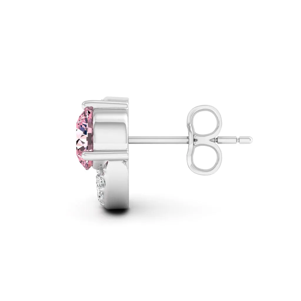 1.31 d.e.w cts Luna Moissanite Stud Earrings