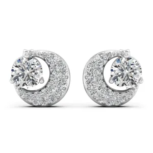 1.31 d.e.w cts Luna Moissanite Stud Earrings