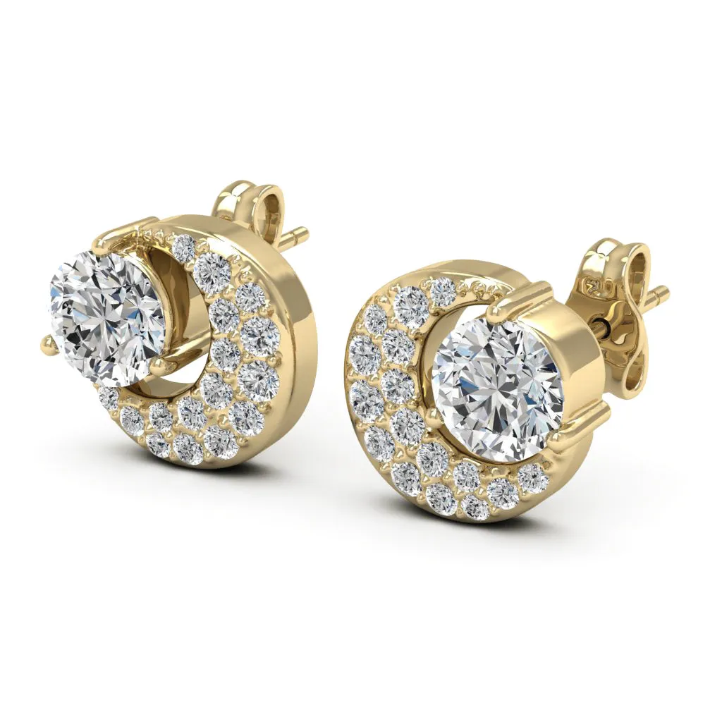 1.31 d.e.w cts Luna Moissanite Stud Earrings