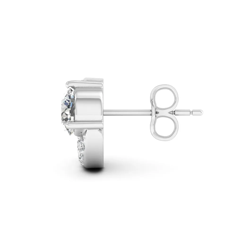 1.31 d.e.w cts Luna Moissanite Stud Earrings