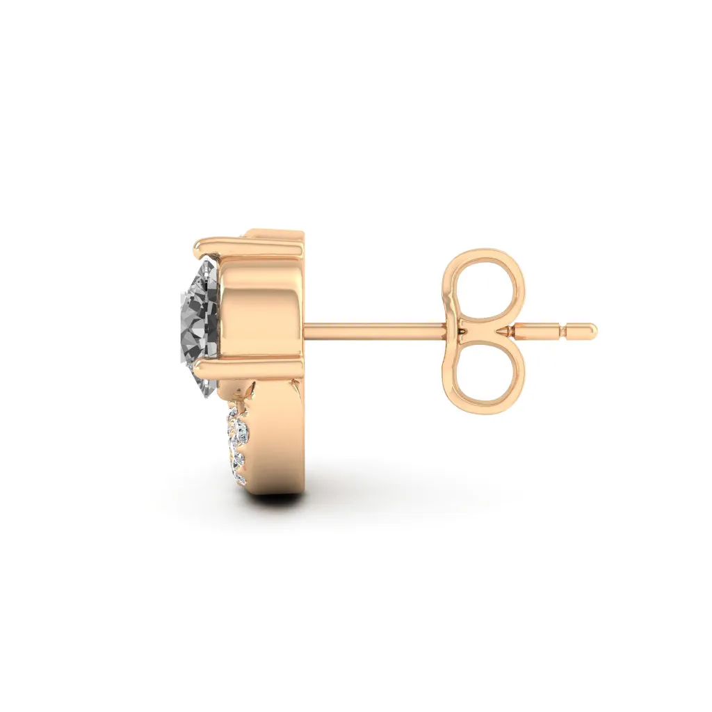 1.31 d.e.w cts Luna Moissanite Stud Earrings