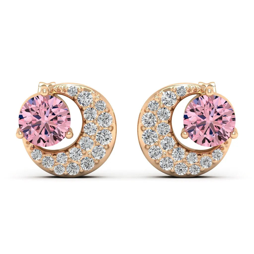 1.31 d.e.w cts Luna Moissanite Stud Earrings