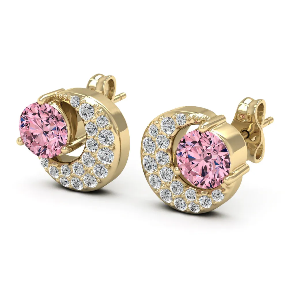 1.31 d.e.w cts Luna Moissanite Stud Earrings