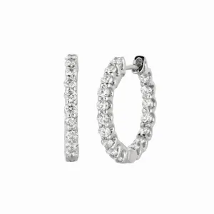1.40 CARAT DIAMOND HOOP EARRINGS 14K GOLD
