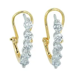 14K 1.00ct Diamond Hoop Earrings