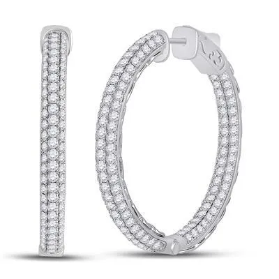 14k 2.05ct-Diamond Hoop Earrings