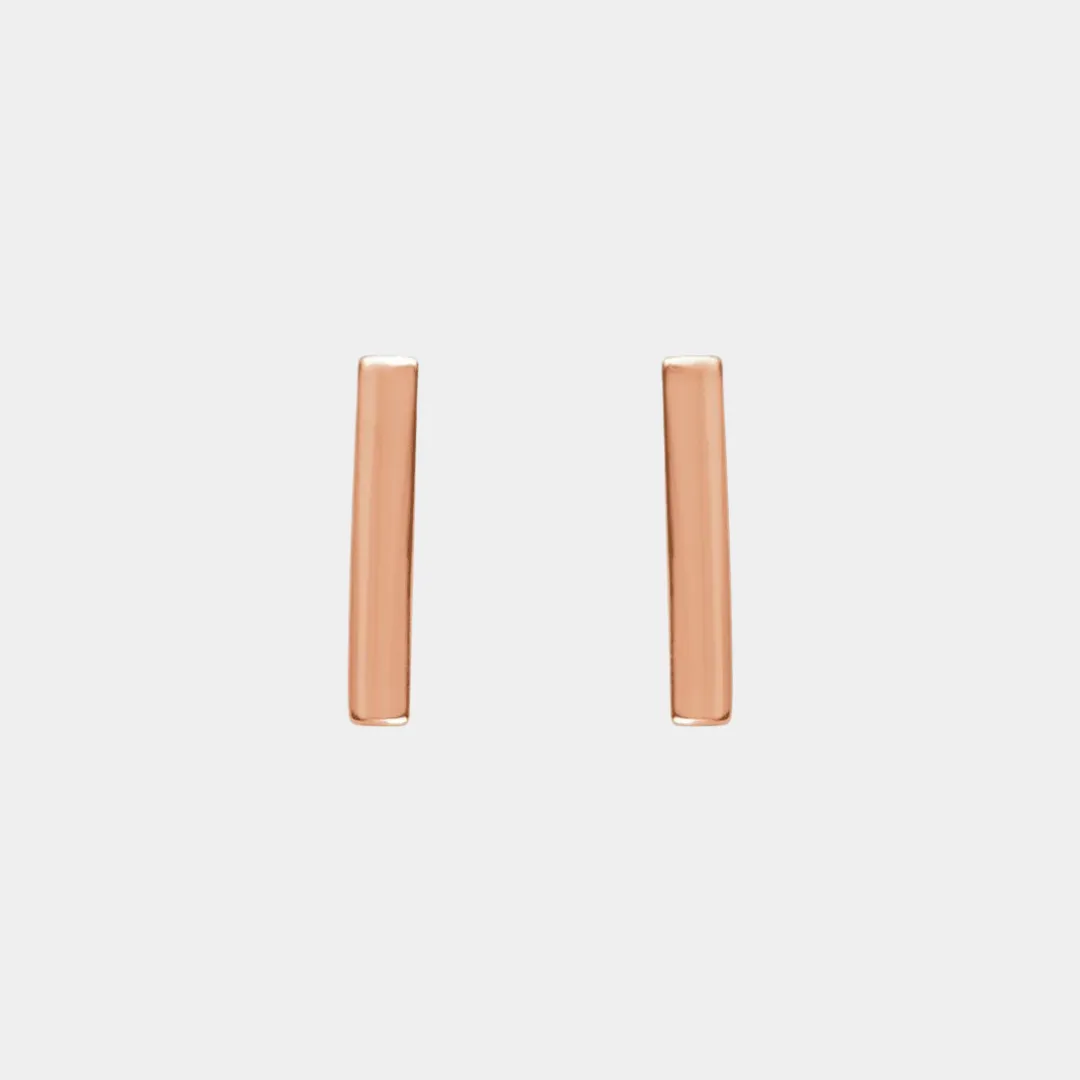 14K Bar Studs