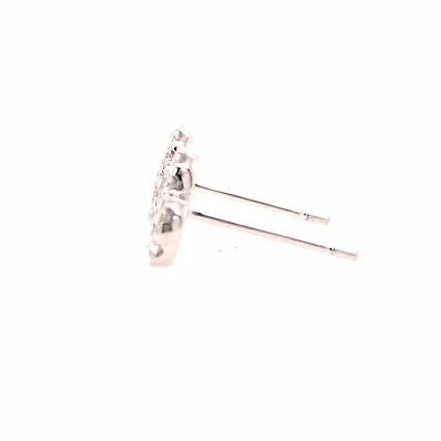 14K Diamond Heart Shape Cluster Earrings White Gold