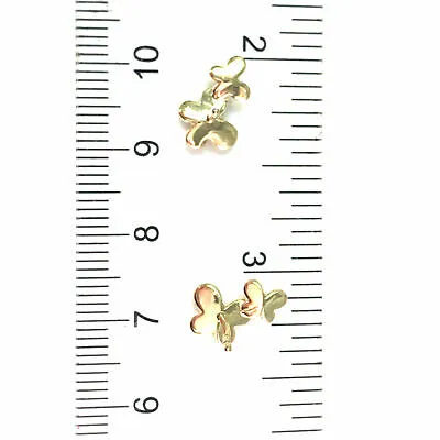 14K Diamond Pave and Gold Butterfly Earrings Yellow Gold