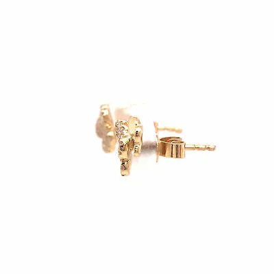 14K Diamond Pave and Gold Butterfly Earrings Yellow Gold