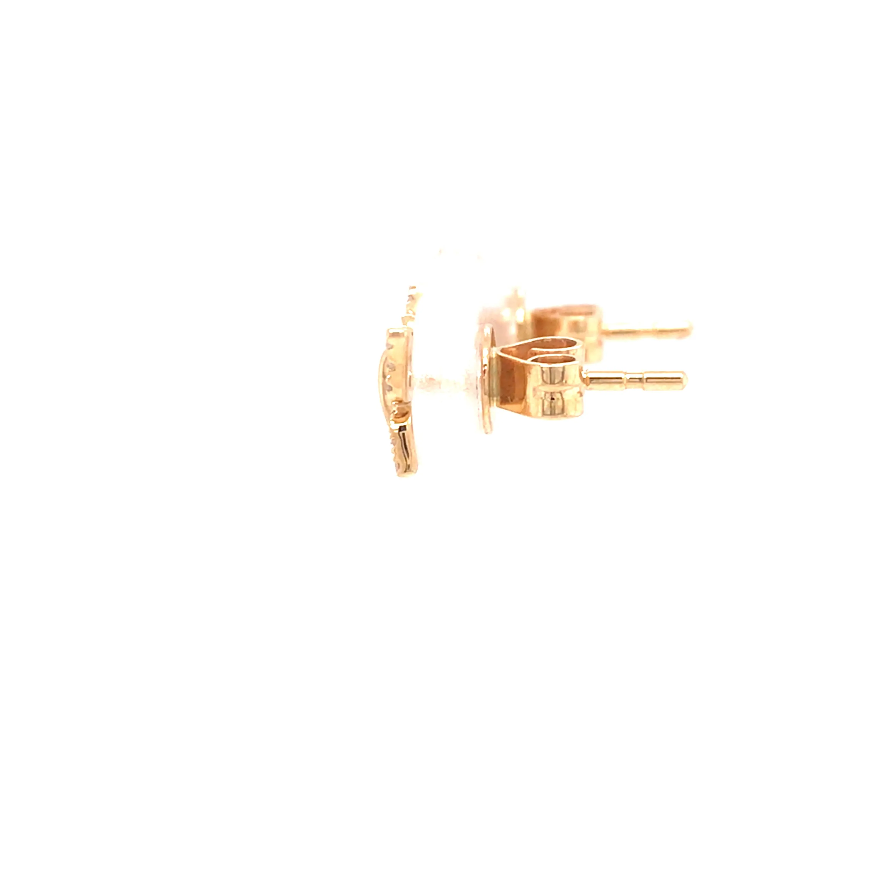 14K Diamond Pave Butterfly Earrings Yellow Gold
