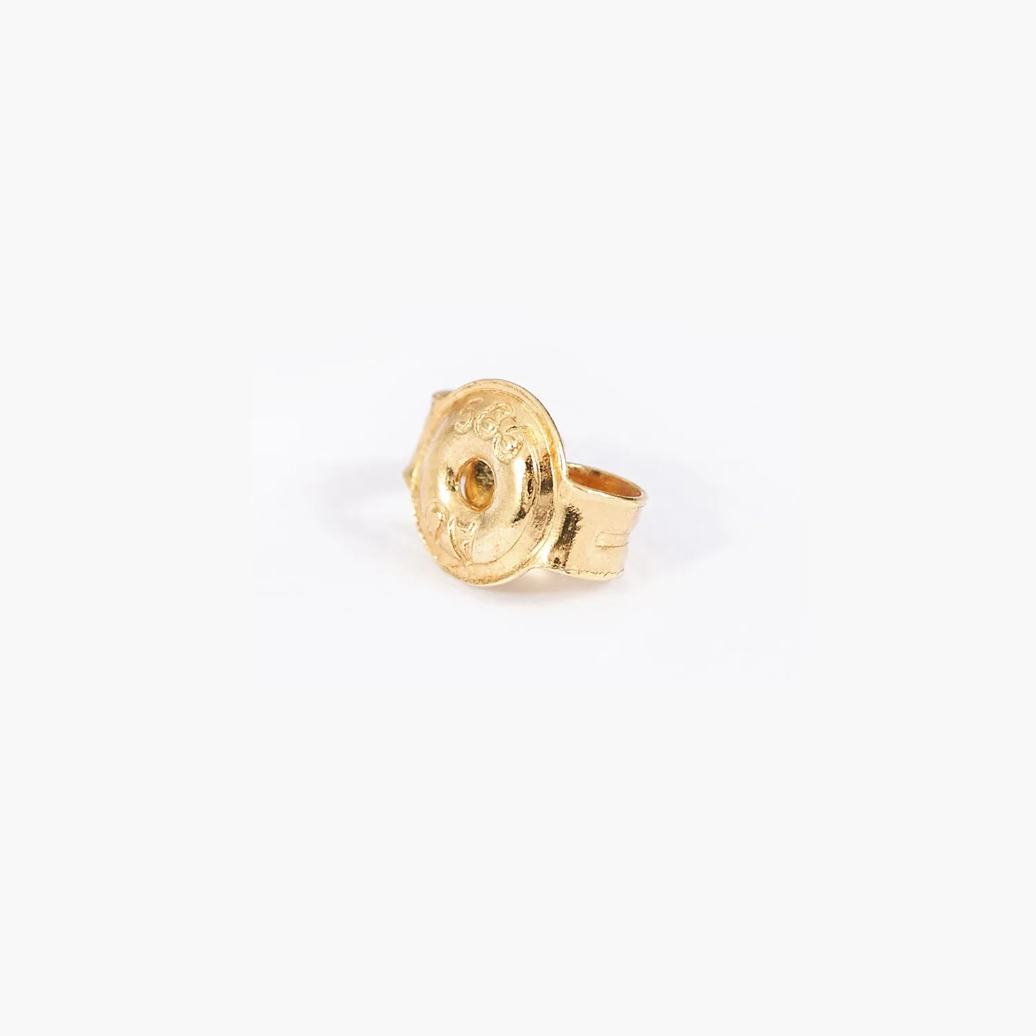 14K Gold Circle Disk Stud Earrings