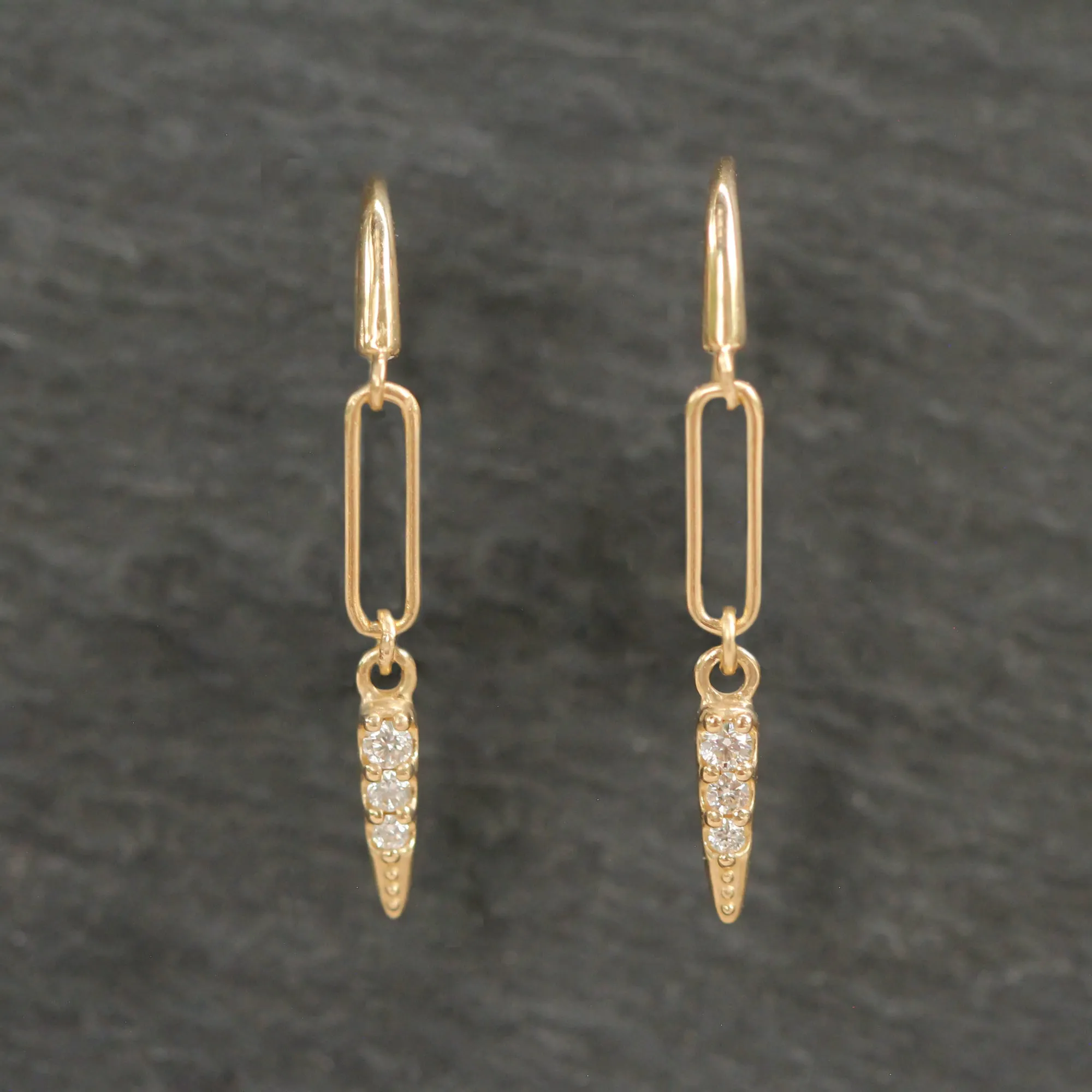14k Gold   Diamond Drop Earrings