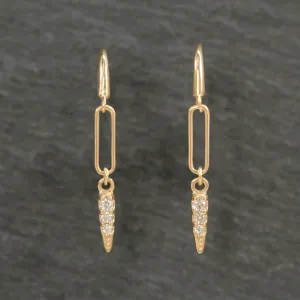 14k Gold   Diamond Drop Earrings